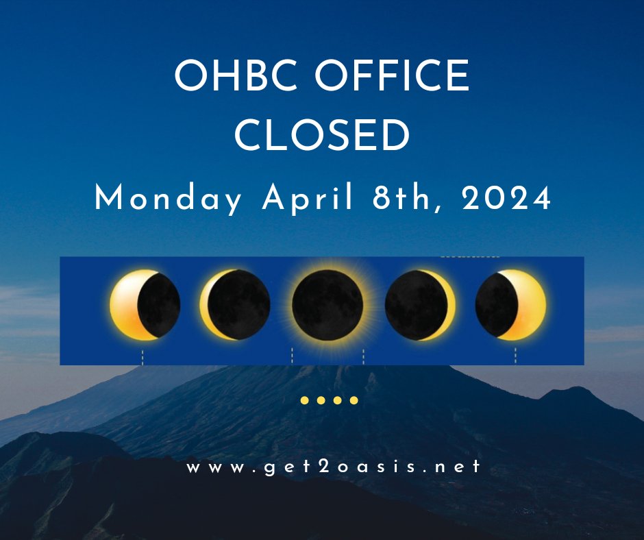 Church office closed due the Eclipse event. Prepare. Be safe. Stay home if you can. get2oasis.net #get2oasis