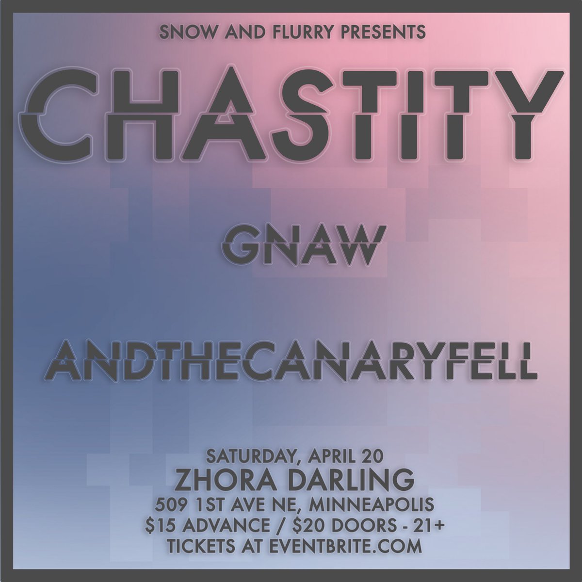 SnowAndFlurry's tweet image. Up next! @chastitysongs with @thecanaryfell and Gnaw. Tickets here: eventbrite.com/e/chastity-at-…