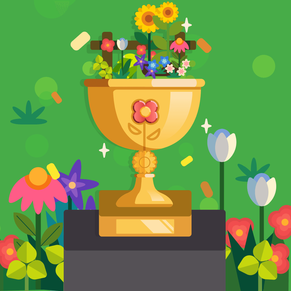 I see a trophy full of flowers! Is Spring in the air, or is it a Flip? playtwo.do/ts #twodots #ラタdots