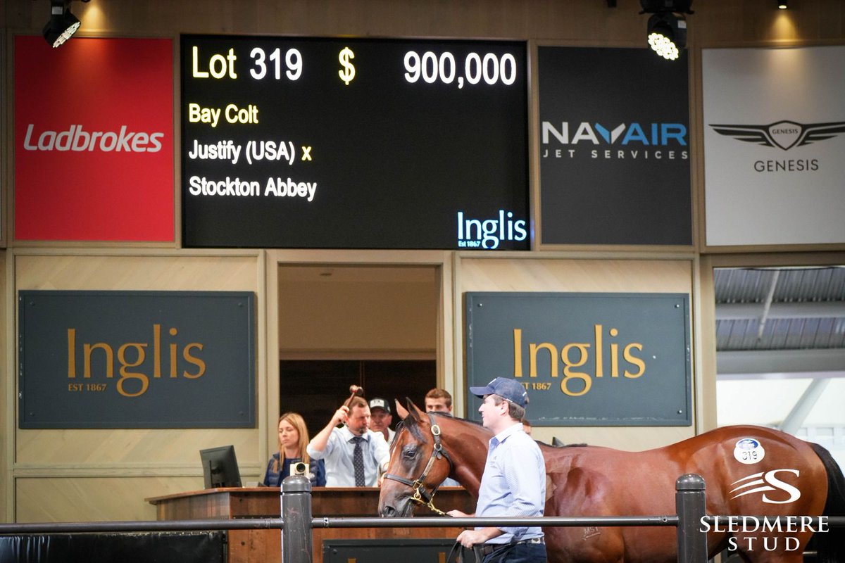 Congratulations all round on the sale of @SledmereStud Lot 319 for $900K… firstly to @MustangRifa who bred the magnificent son of Justify (USA)… and to @Chinahorseclub @NewgateFarm @gobloodstockaus @TrilogyRacing1 for securing one of the colts of the @inglis_sale Easter Sale!