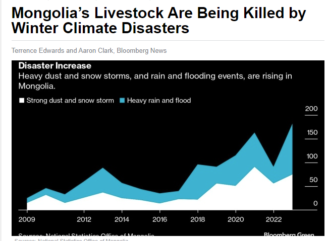 Read about scale &amp; impact of this year's severe dzud on #Mongolia's herders from <a href="/BNNBloomberg/">BNN Bloomberg</a> article by <a href="/TerryReports/">Terrence Edwards</a> &amp; <a href="/aaronaclark1/">Aaron Clark</a>  &amp; why its becoming a vicious cycle amplified by climate change affecting livelihoods, economy &amp; nomadic lifestyle.

👉 bnnbloomberg.ca/mongolia-s-liv…