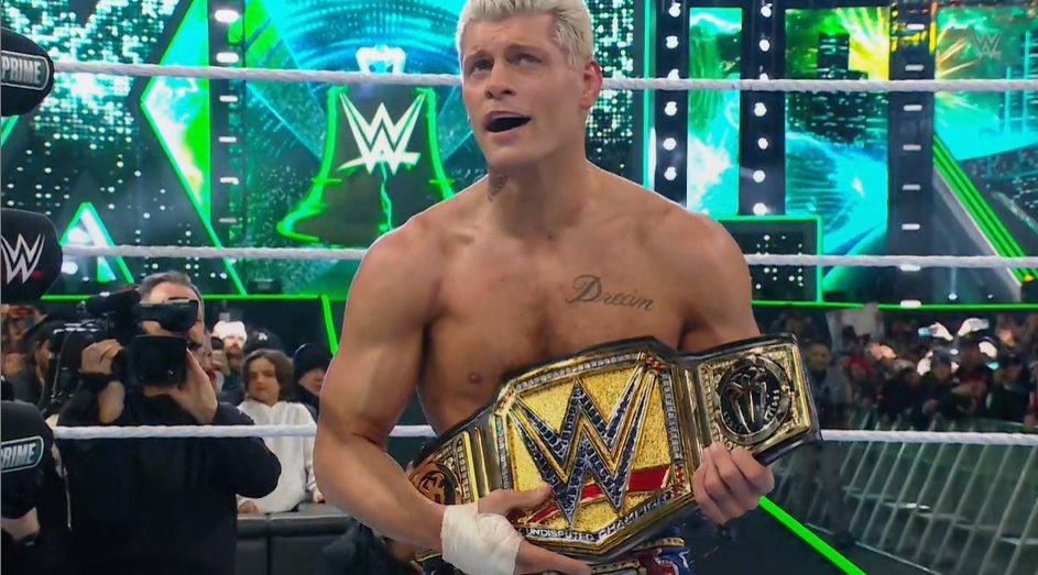 thejudgementgay's tweet photo. three hispanic champions crowned tonight. representation matters #WrestleMania https://t.co/tPHbrR0Zn9