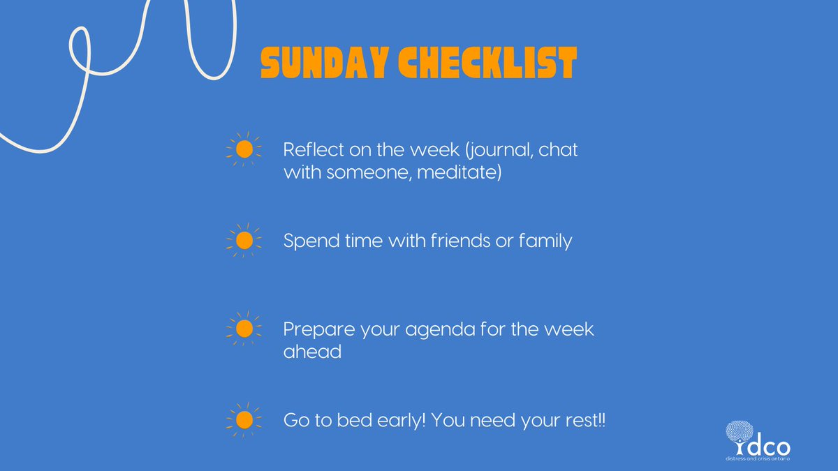 crisisontario's tweet image. What does your Sunday checklist look like? How are you refreshing for the week ahead? 🌞
--
#happysunday #sundaychecklist #sundayreset