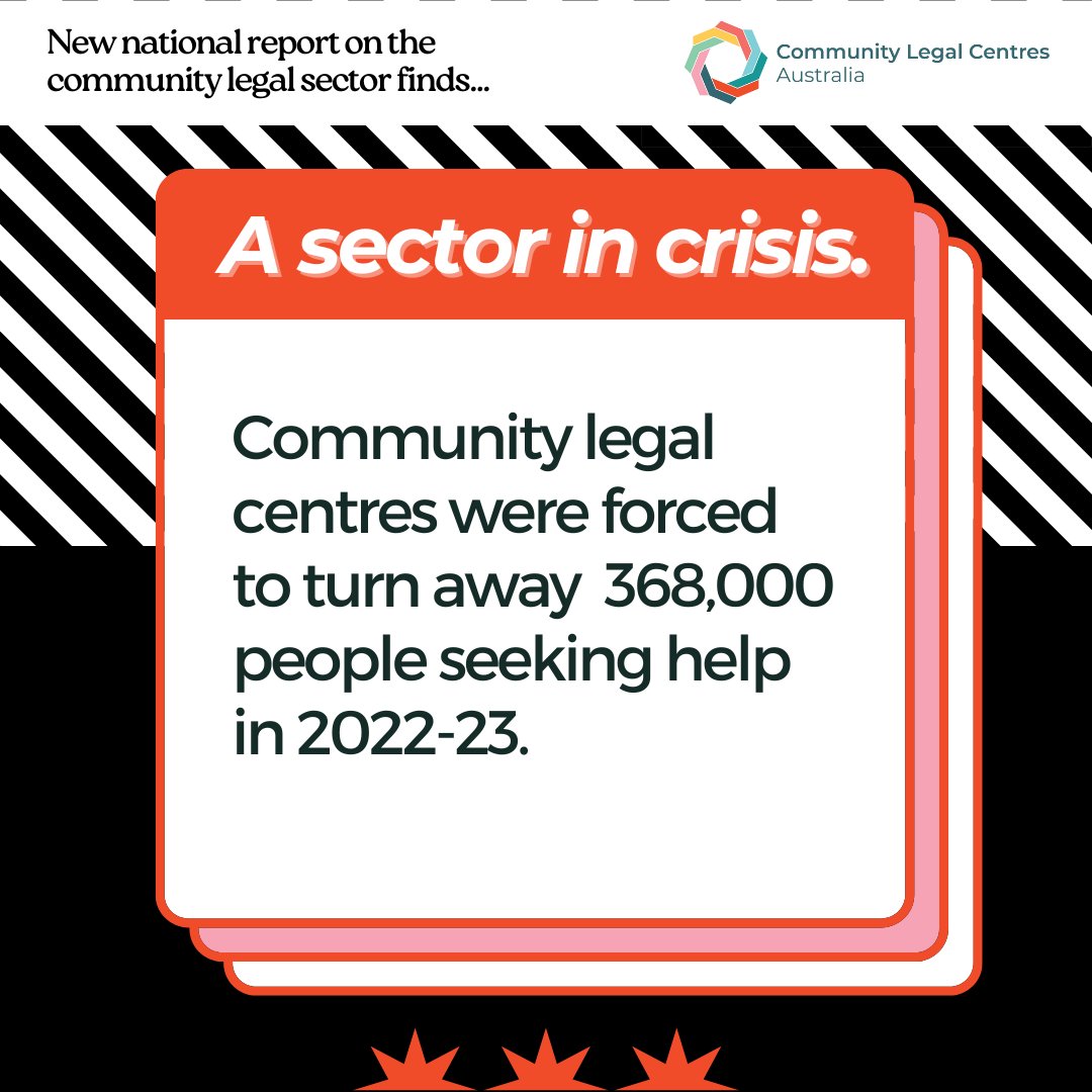 IN CASE YOU MISSED IT...

Two weeks ago today we launched our new national report, 'A sector in crisis', at Parliament House in Canberra. These are just some of the findings of the report.

Read: clcs.org.au/sots/

#FundEqualJustice #CommunityLaw #AccessToJustice