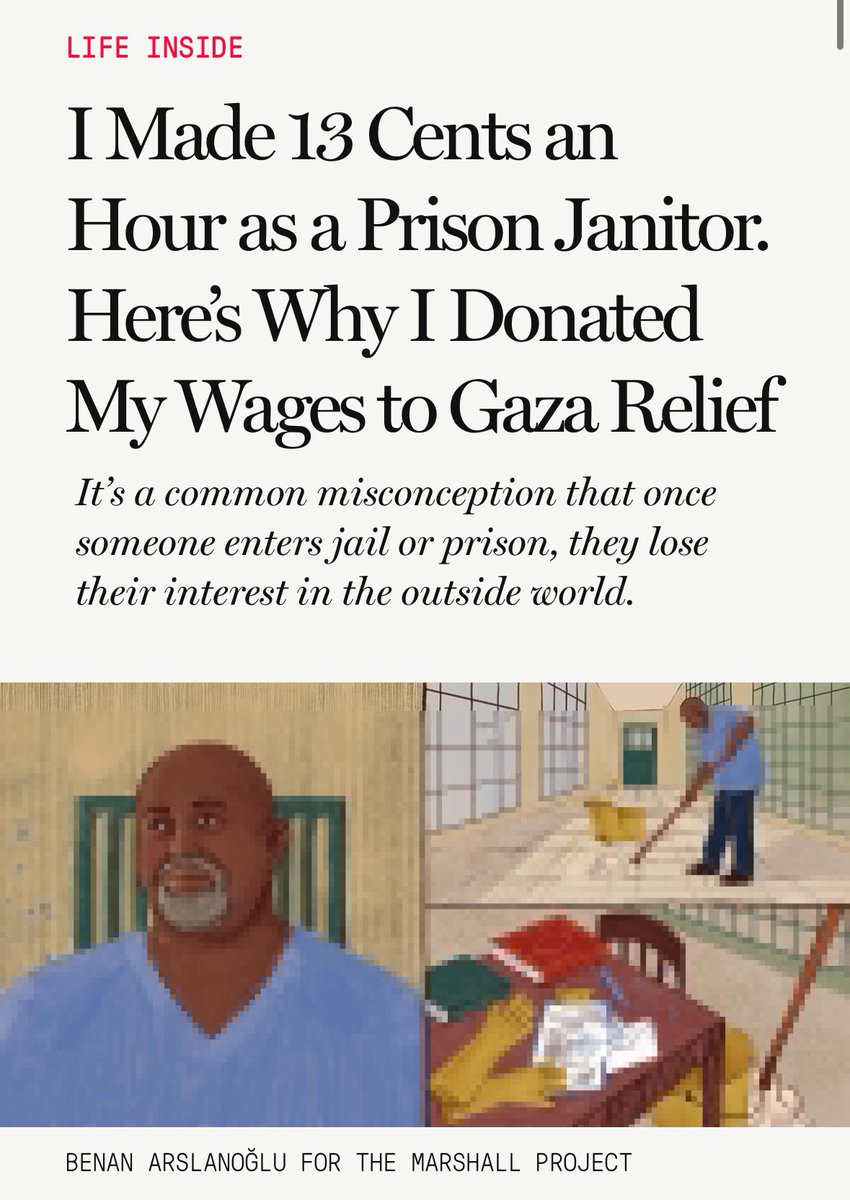 “It’s a common misconception that once someone enters jail or prison, they lose their interest in the outside world…At times, l have been overwhelmed by the realization that all our experiences are interconnected.” The sooner we realize this the better. themarshallproject.org/2024/04/05/pri…