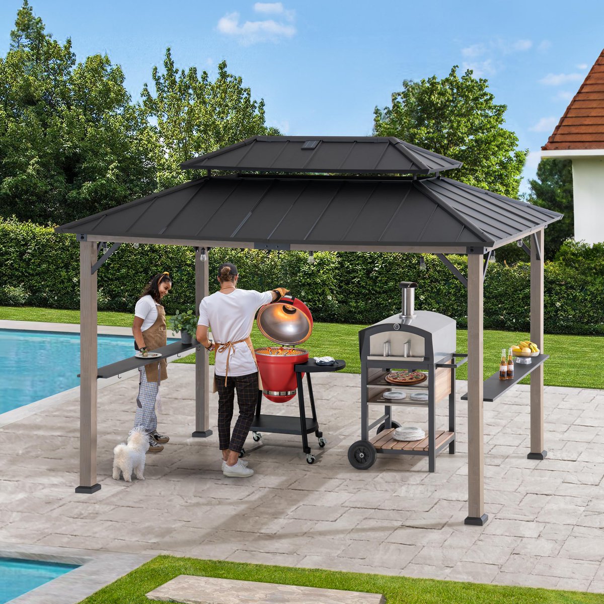Nothing beats the sizzle of a BBQ and the laughter of friends on a weekend! Join in on the fun with our 8' X 12' Cedar Frame Grill Gazebo and Charcoal Grill (it even comes with a pizza stone!).

Order at: bit.ly/3U0KTbT |  bit.ly/49nFqkw

#Grilling #bbqlovers