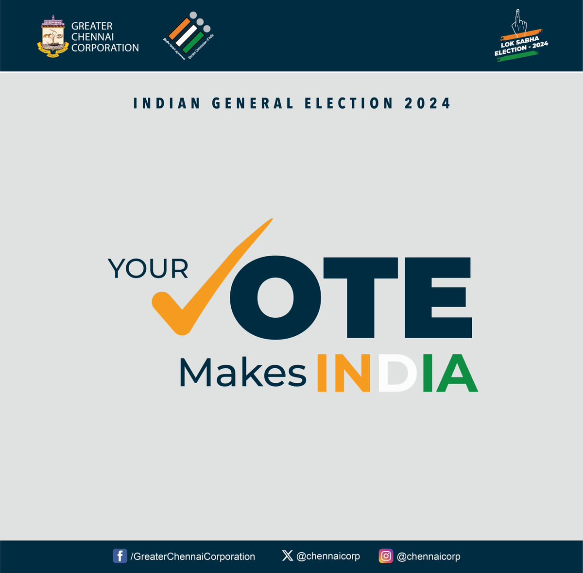 Hi, #Chennai
Your vote makes India, So make your vote count!
#ChennaiCorporation
#HeretoServe
#Election2024