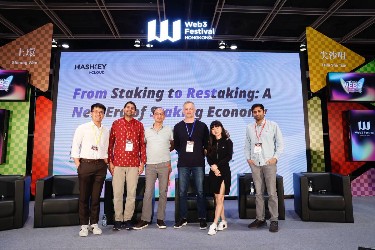 📸Captured! Our very own David Tse @dntse with @sreeramkannan, Founder of @eigenlayer, and others on 'From Staking to Restaking: A New Era of Staking Economy' panel at #Web3 Festival, Hong Kong @festival_web3.