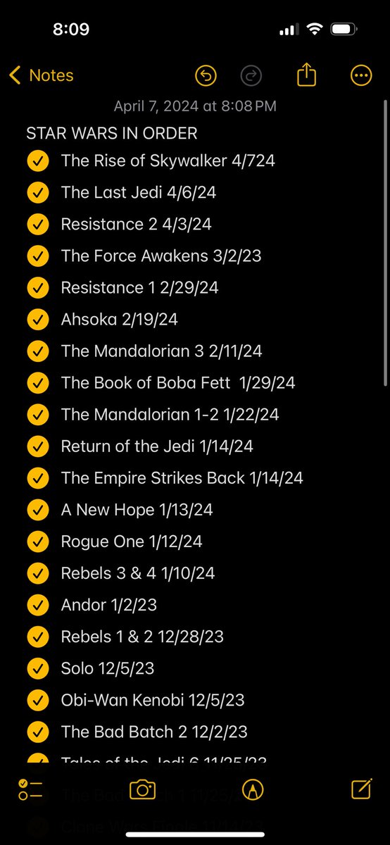 Hart3Alex's tweet photo. Hit a nerd milestone today and finished watching Star Wars in order 🫡 https://t.co/fGmOuEMSX5
