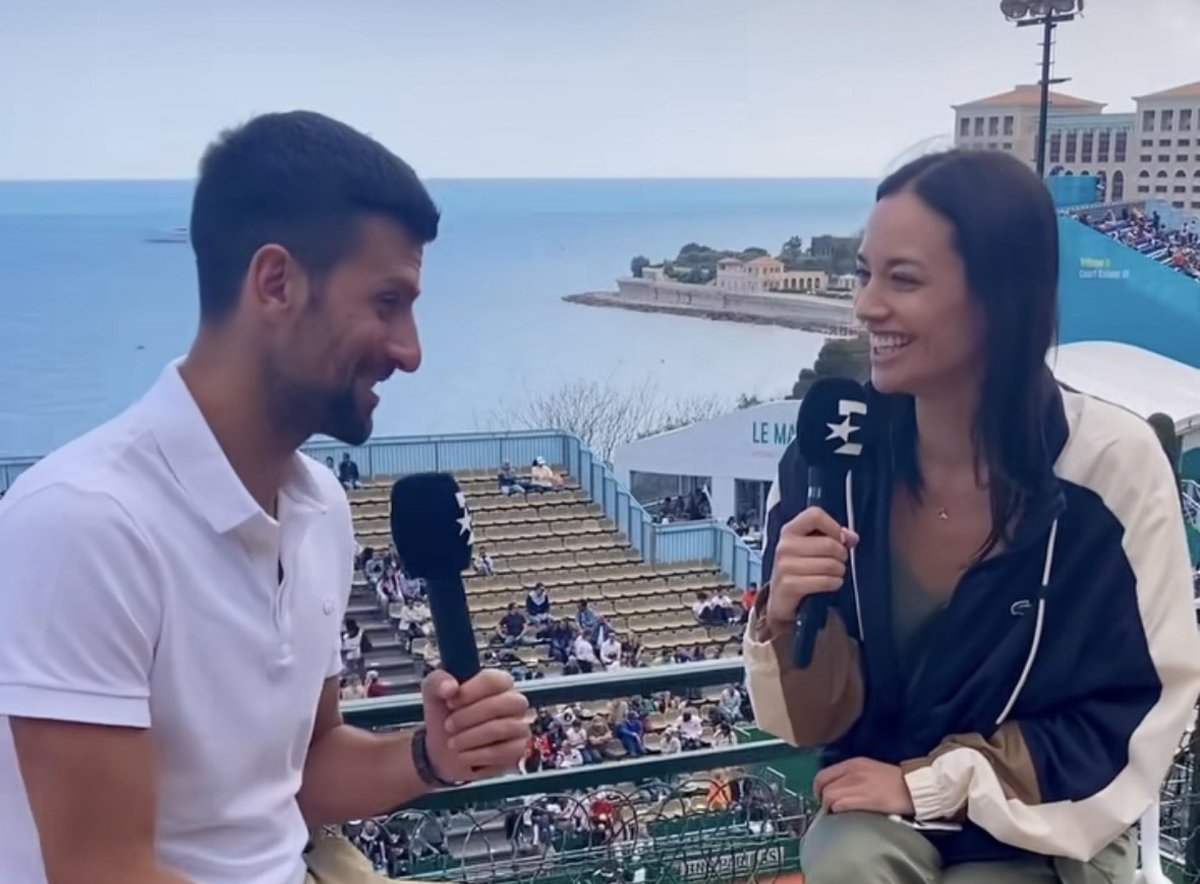 TennisworldUSA's tweet photo. Alize Lim reveals Novak Djokovic's gentlemantly gesture in Monte Carlo: Ahead of Monte Carlo, Lim interviewed Djokovic for Eurosport and witnessed the Serband#039;s very gentlemantly gesture. https://t.co/5q92sRFeyC #NovakDjokovic #AlizeLim #Montecarlo https://t.co/K5IVtJKwLg