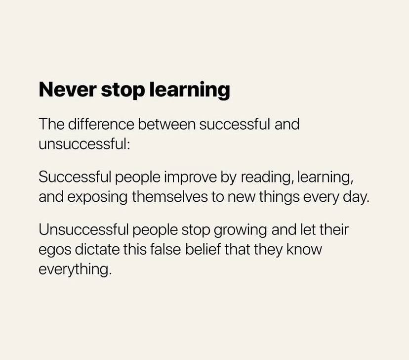 3. Never stop learning