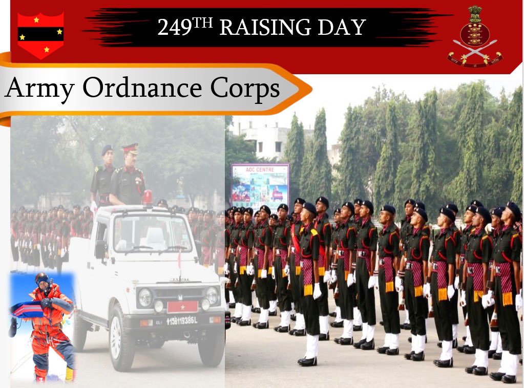 ‘'शस्त्र से शक्ति'’
#Agnipathscheme
Lt Gen AK Singh, #ArmyCommander, extends heartfelt greetings and best wishes to all Ranks, Families and #Veterans of the #ArmyOrdnanceCorps on the auspicious occasion of their 249th #RaisingDay.

#IndianArmy