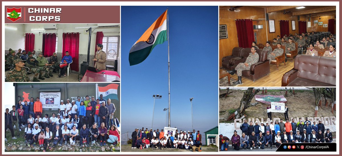 ‘World Health Day Celebration’

#ChinarWarriors conducted week-long activities to spread awareness and empower All Ranks including patients at 92 Base Hospital to lead a healthy life
#progressingJK#NashaMuktJK #VeeronKiBhoomi #BadltaJK #Agnipath #Agniveer #Agnipathscheme #