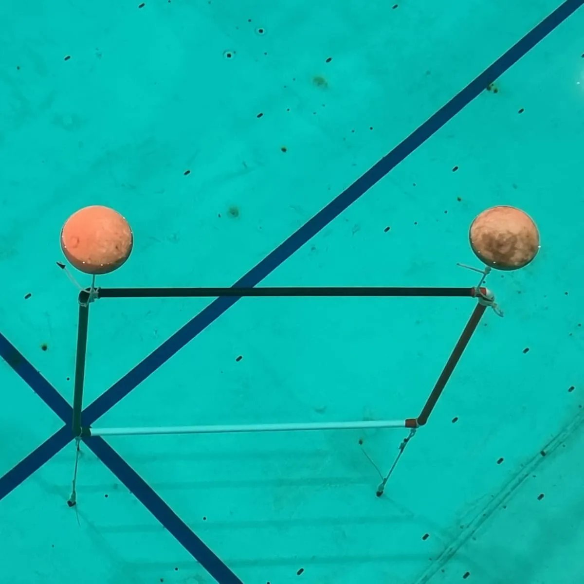 sauvcsg's tweet photo. As anticipation and enthusiasm build, the arena is prepared to witness some fun. The navigation task gates are in place, and the robot deployment area awaits our superbot AUVs. #sauvc24 https://t.co/kW92USy2jC