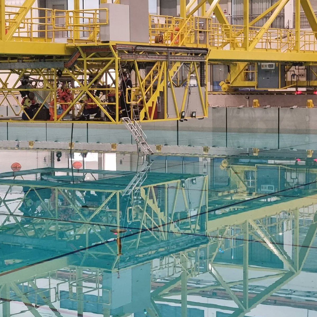 As anticipation and enthusiasm build, the arena is prepared to witness some fun. The navigation task gates are in place, and the robot deployment area awaits our superbot AUVs. #sauvc24