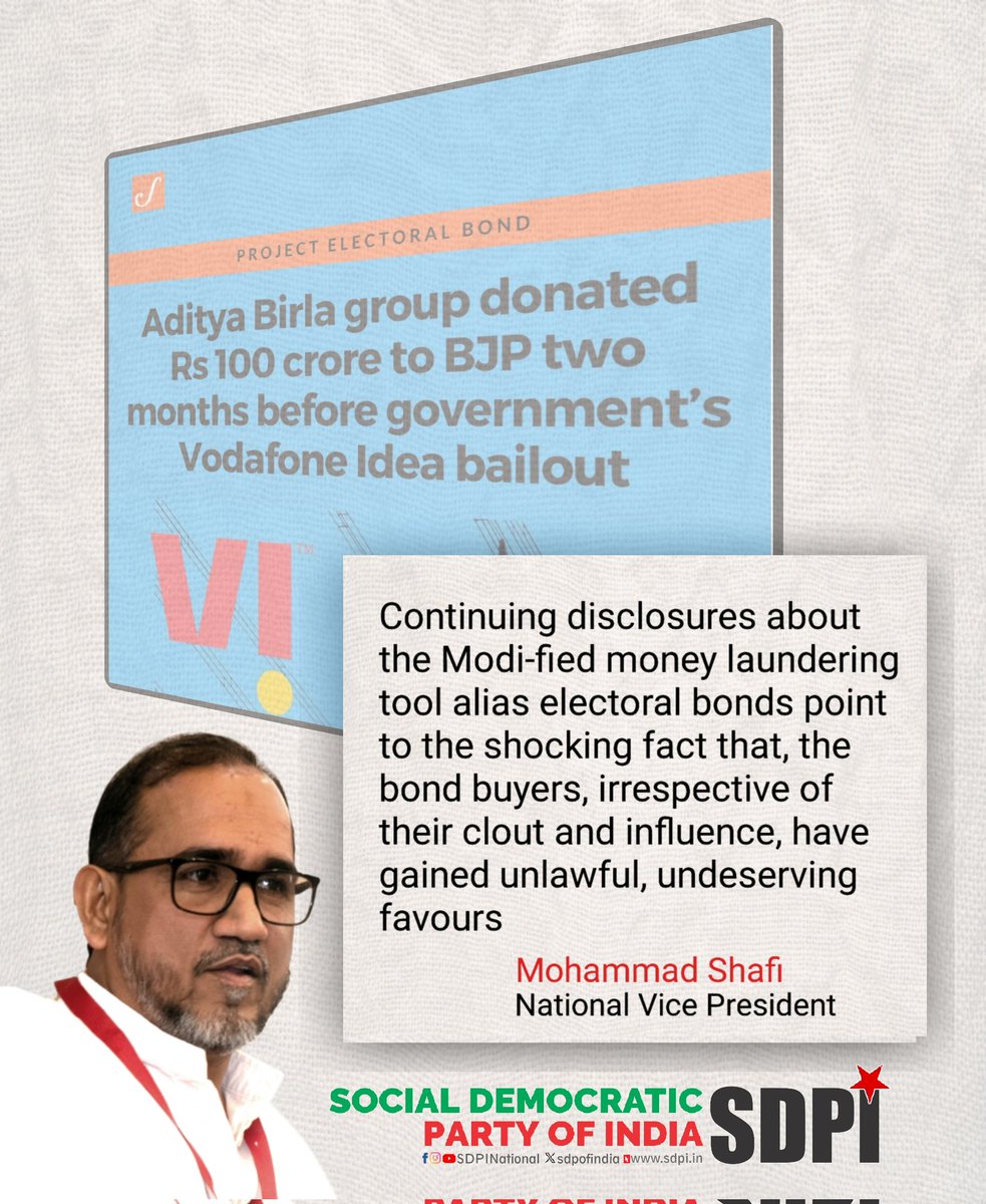 Continuing disclosures about the Modi-fied money laundering tool alias electoral bonds point to the shocking fact that, the bond buyers, irrespective of their clout and influence, have gained unlawful, undeserving favours Mohammad Shafi