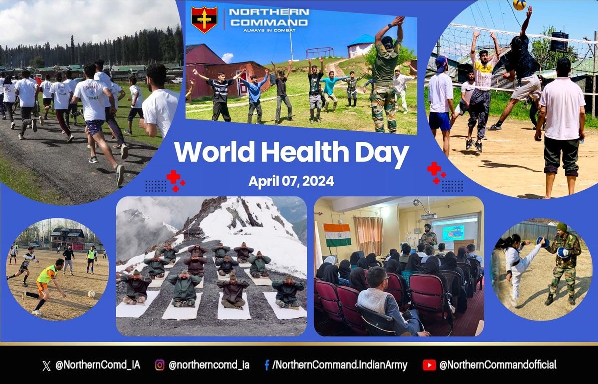 Health is Wealth!

#DhruvaCommand extends warm wishes on the occasion of #WorldHealthDay. 
#progressingJK#NashaMuktJK #VeeronKiBhoomi #BadltaJK #Agnipath #Agniveer #Agnipathscheme #earthquake