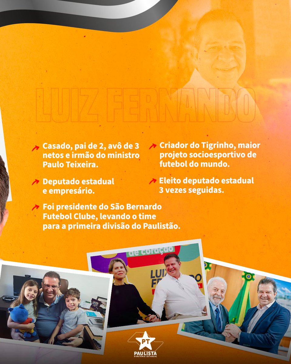 🌟 ELEIÇÕES 2024 | Saiba mais sobre @luizfernandopt, pré-candidato à prefeitura de São Bernardo do Campo, no ABC Paulista. 📝 Leia sua trajetória completa no site do PT Paulista: ptpaulista.com.br/luiz-fernando-…