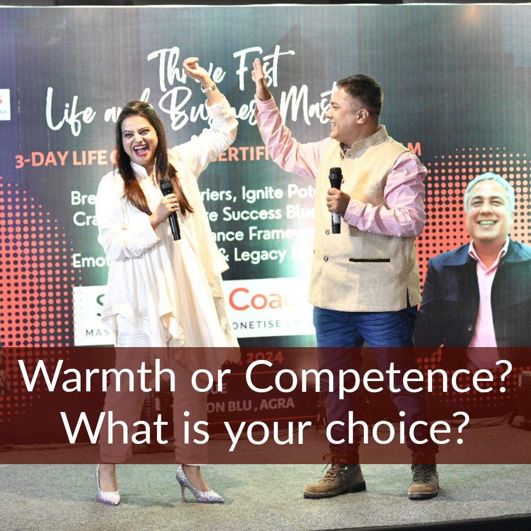 BrainCoachSunny's tweet photo. How do people perceive you?
Warmth or Competence?
Charisma is a balanced combination of the two. Most coaches fail because of imbalance. 95% fail to sell because of one of them is in excess and nurturing is missing.
#lifecoaching #growthmindset #confidence #smilingsunny #selflove https://t.co/niAlhGUevB