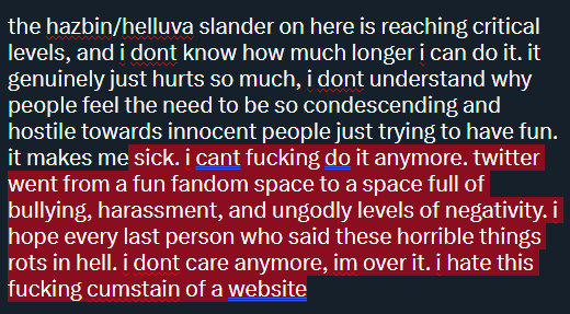 if i get mocked and harassed for this, fine. but this is MY account and i am sick of staying silent and acting unbothered just to please others