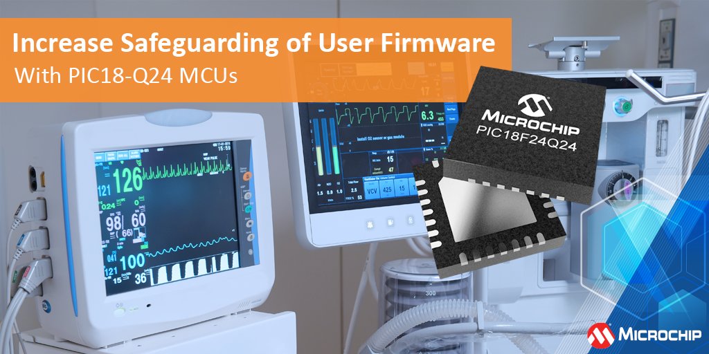 The PIC18-Q24 MCU product family introduces heightened security capabilities and enhanced flexibility for applications involving sensor interfacing, real-time control, and communication. mchp.us/3RT1FYk #microcontrollers #security #analog