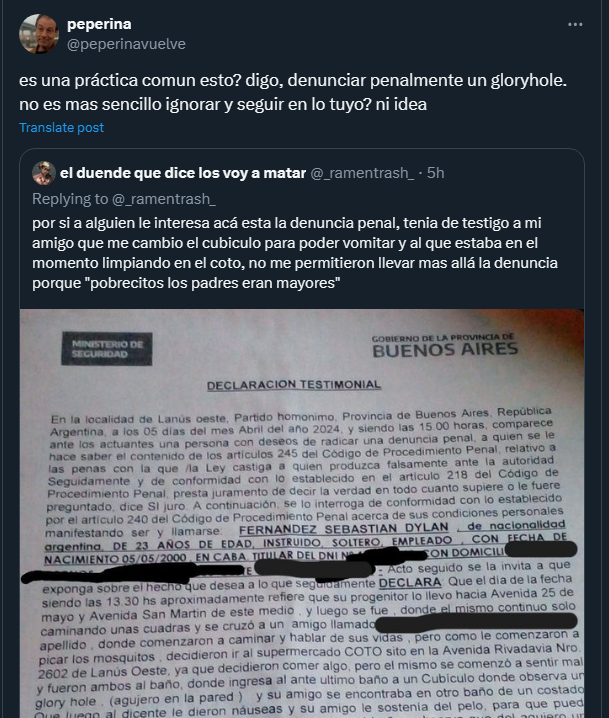vismundvega's tweet photo. 💀💀💀 ojo q si tenes 19 sos un nene inocente q deberia poder sacar el choto en un baño publico de un supermercado sin que te juzgen xq es gay culture https://t.co/U1sn6D0ZzB