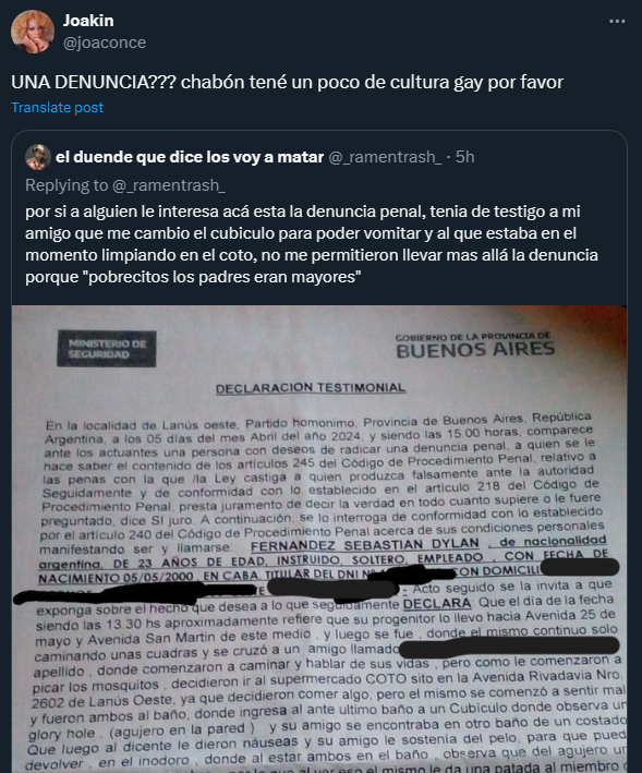 vismundvega's tweet photo. 💀💀💀 ojo q si tenes 19 sos un nene inocente q deberia poder sacar el choto en un baño publico de un supermercado sin que te juzgen xq es gay culture https://t.co/U1sn6D0ZzB