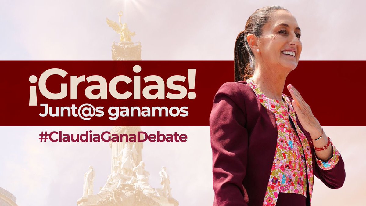 ¡Más claro que el agua! 

#ClaudiaGanaDebate con propuestas coherentes, con experiencia probada y con sensibilidad de una mexicana que ama a nuestro país y trabajará para llevar a todo
#México a un mejor nivel de bienestar.