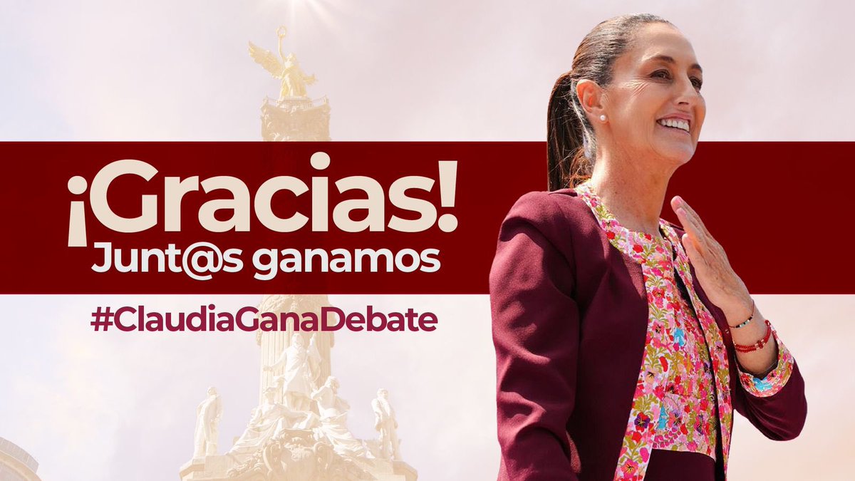 ¡Más claro que el agua! #ClaudiaGanaDebate con propuestas coherentes, con experiencia probada y con sensibilidad de una mexicana que ama a nuestro país y trabajará para llevar a todo #México a un mejor nivel de bienestar.