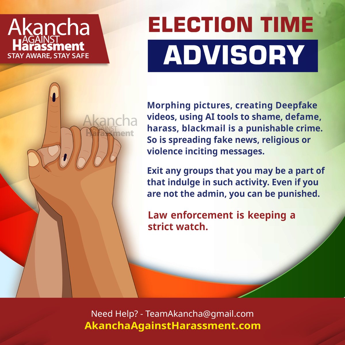 #PSA #IndiaElection2024
Don't get into trouble
#AAH #CyberSafety