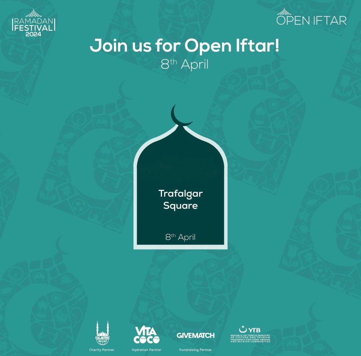 Are you ready for the final @OpenIftar event of #RamadanFestival2024?   We look forward to seeing you all!   ⭐ Trafalgar Square   Last chance to book your tickets and join us for this very special gathering! eventbrite.co.uk/e/open-iftar-2… @RamadanTent #Heritage