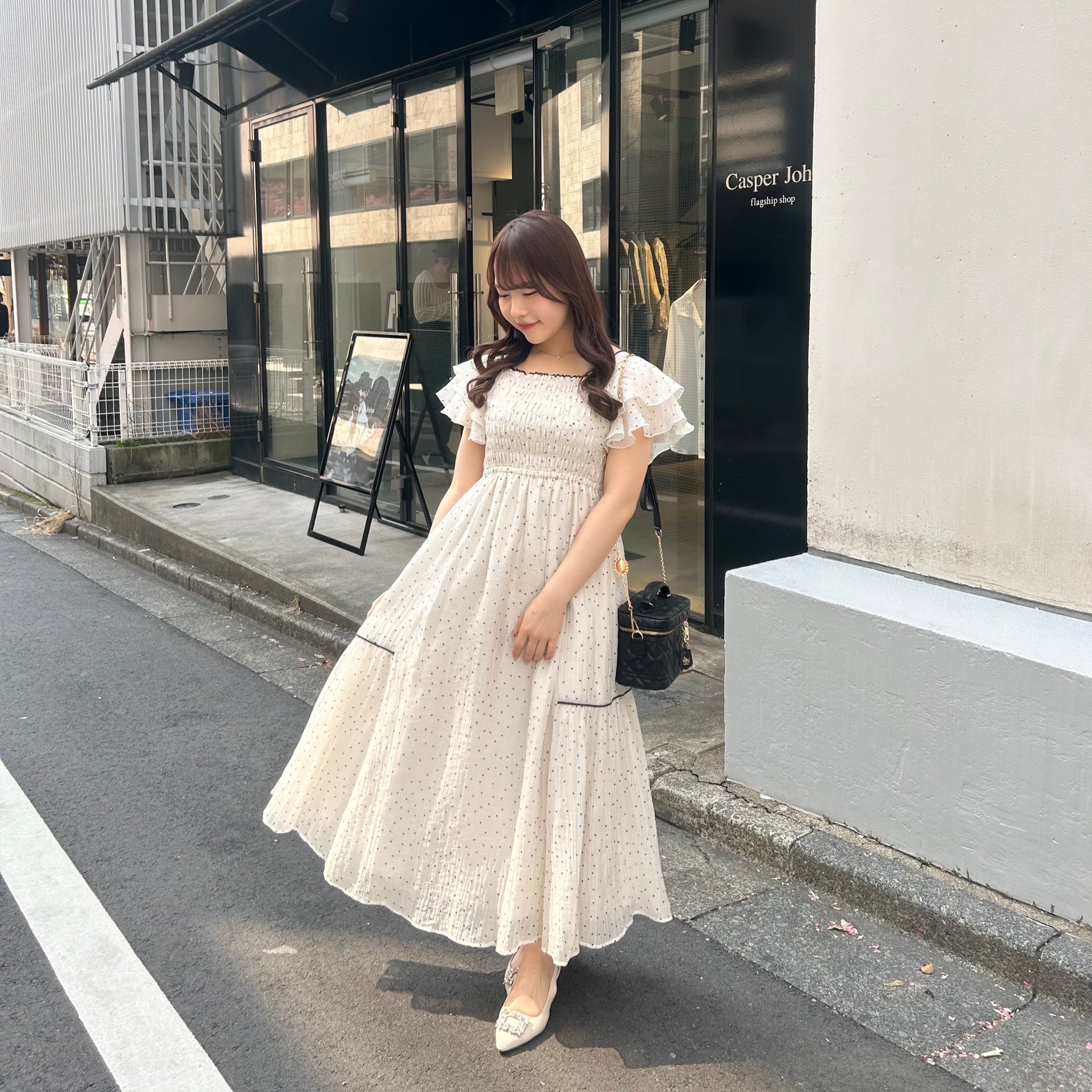 AnMILLE シアードットOP ホワイト