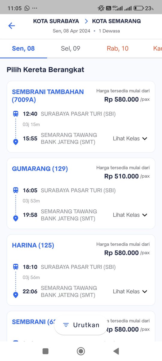 pergitrip's tweet photo. Min @KAI121 ini Sembrani tambahan ngga ada tarif khusus y? https://t.co/kHeJTHxmDK