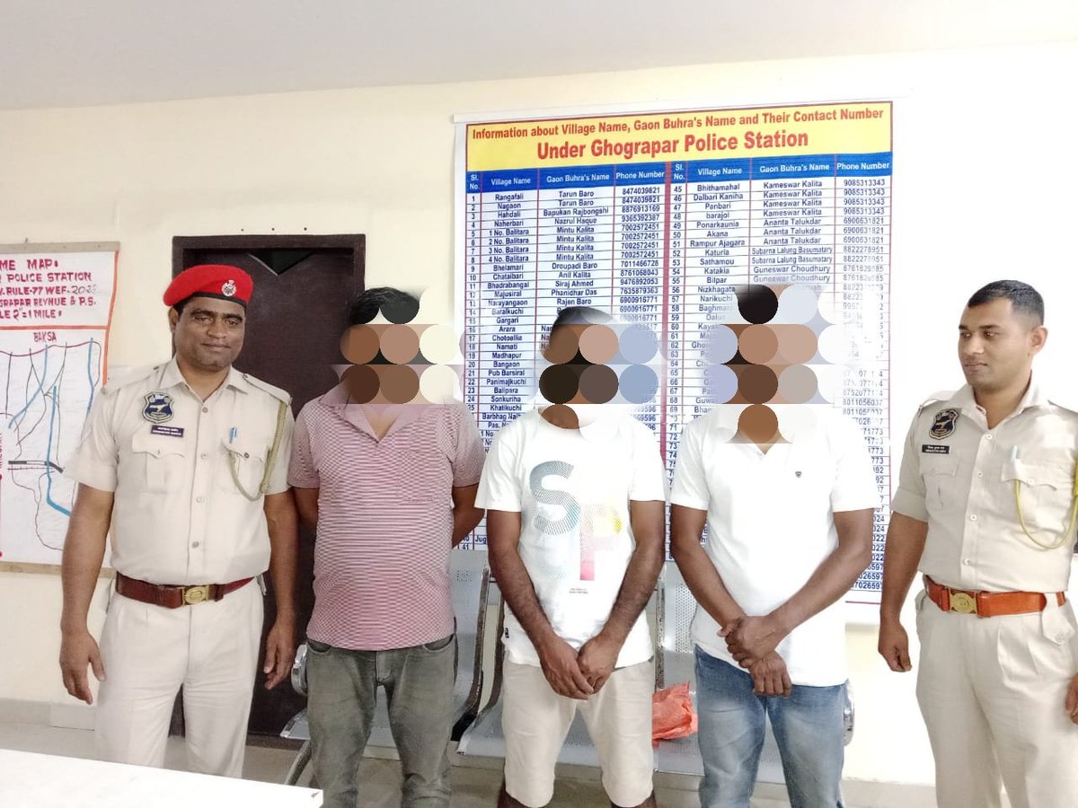 on the basis of a secret information apprehended 3 gamblers of vill Majusiral at Ghograpar PS recovered cash rupees 4900,playing cards 79 nos, 3 nos smart phone all recovered items were also seized. @CMOfficeAssam @assampolice @DGPAssamPolice @gpsinghips