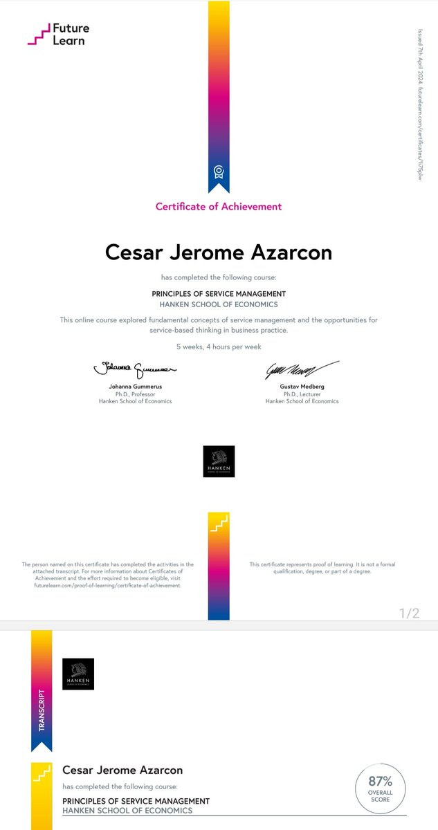 jeromekd's tweet image. Principles of Service Management by Hanken School of Economics and FutureLearn 
#ServiceManagement #FutureLearn