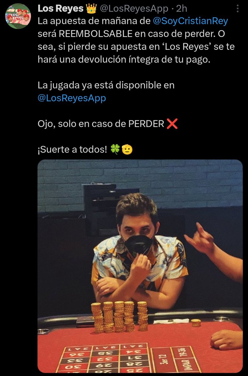 McPatoStake10's tweet photo. Cristian Rey mañana promete traer el verde, se la juega, ya que su pick de la app de Los Reyes es reembolsable 

¿Lo soltamos Free o que? 

+100 ❤️ + muchos RT y se las paso GRATIS en nuestro canal gratuito ⬇️

https://t.co/WRHFssiKAN https://t.co/G9einrecDA
