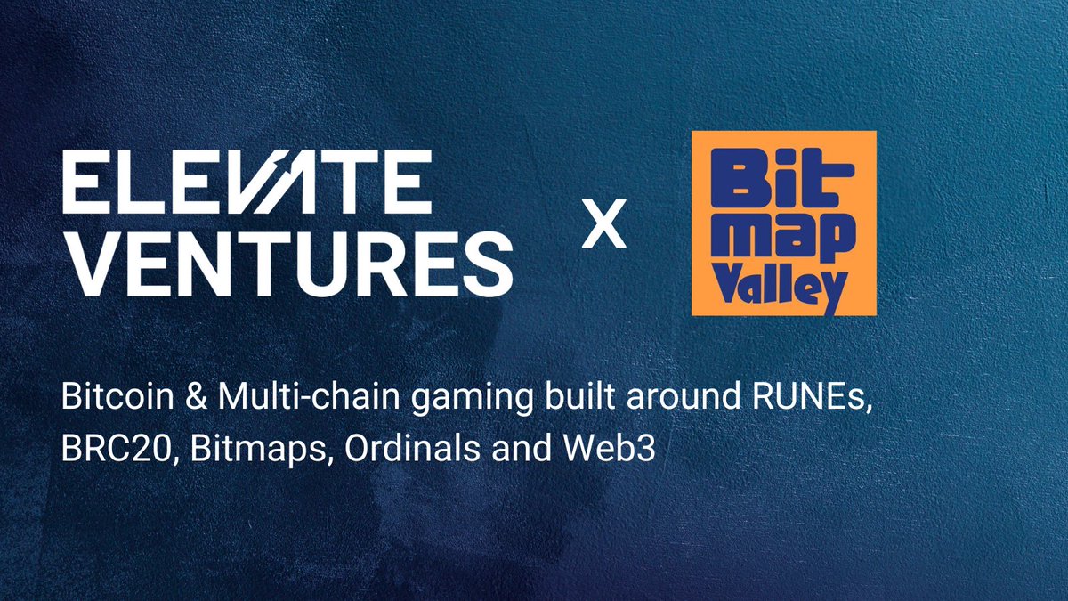Elevate Ventures makes strategic investment in @BitmapValley led by Founder @imsonft_chris, propelling Web3 innovation in the Bitcoin ecosystem! 🚀💼 #Runes #BRC #Ordinals #Bitmaps
