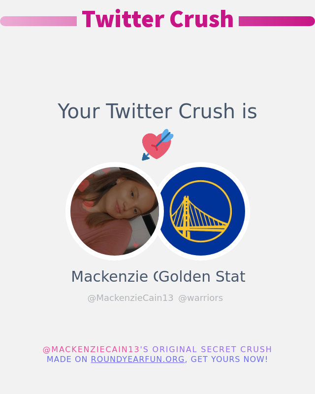 My Twitter Crush is: @warriors ➡️ infinitytweet.me/secret-crush