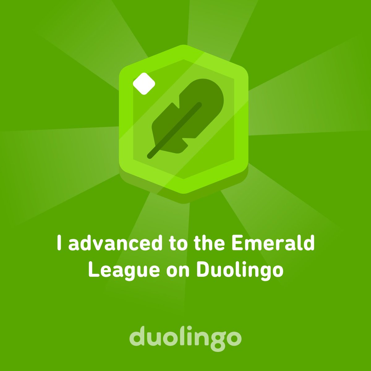 I advanced to the Emerald League on Duolingo