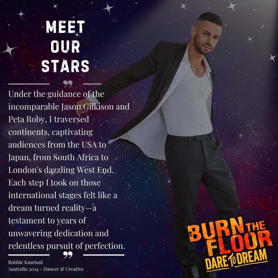 A captivating read below from one of Australia’s finest most unique dance talents on how he dared to dream &amp; how it became his reality! See interview below.
<a href="/RobbieKmetoni/">Robbie Kmetoni</a>  will be performing around Australia on Tour this Aug-September-tickets available @ burnthefloor.com