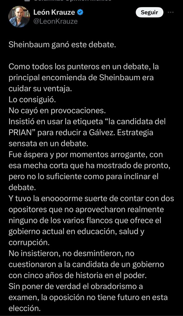 🔴Hasta León Krauze da por perdidas las elecciones para la oposición‼️

#Elecciones2024