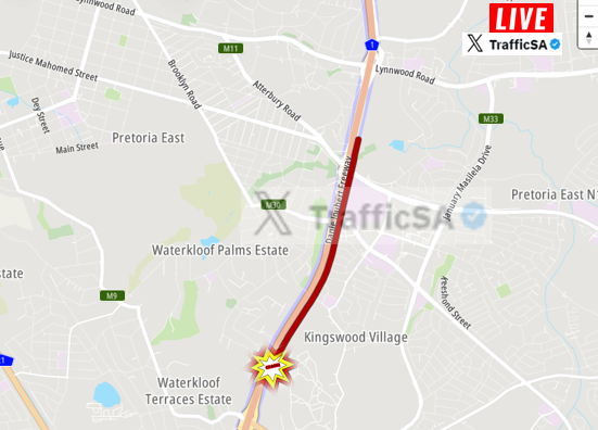 TrafficSA's tweet photo. Pretoria - N1 South:  #CRASH DELAYS ===> Rigel Avenue https://t.co/mPDXhzInlN