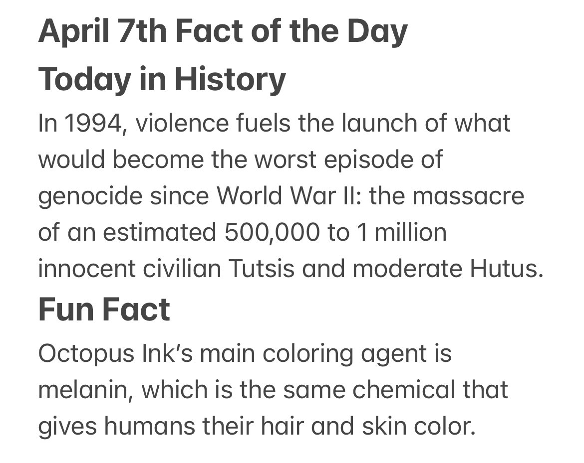 Fact of the Day for April 7th