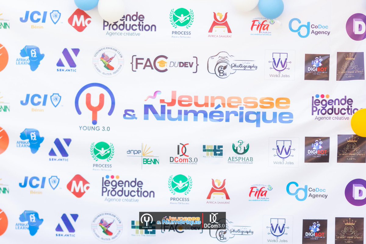 Young3_0's tweet photo. Un grand merci à @BeninAnpe &amp; @JciBenin229  ainsi que tous ces partenaires qui nous ont accompagné dans la réalisation de cet événement.

Grâce à leur engagement et contribution, l’événement "𝗝𝗲𝘂𝗻𝗲𝘀𝘀𝗲 &amp; 𝗡𝘂𝗺𝗲́𝗿𝗶𝗾𝘂𝗲" a connu un succès 🤩.

#Young3_0 #06Avril2024 https://t.co/hahohXw5wd