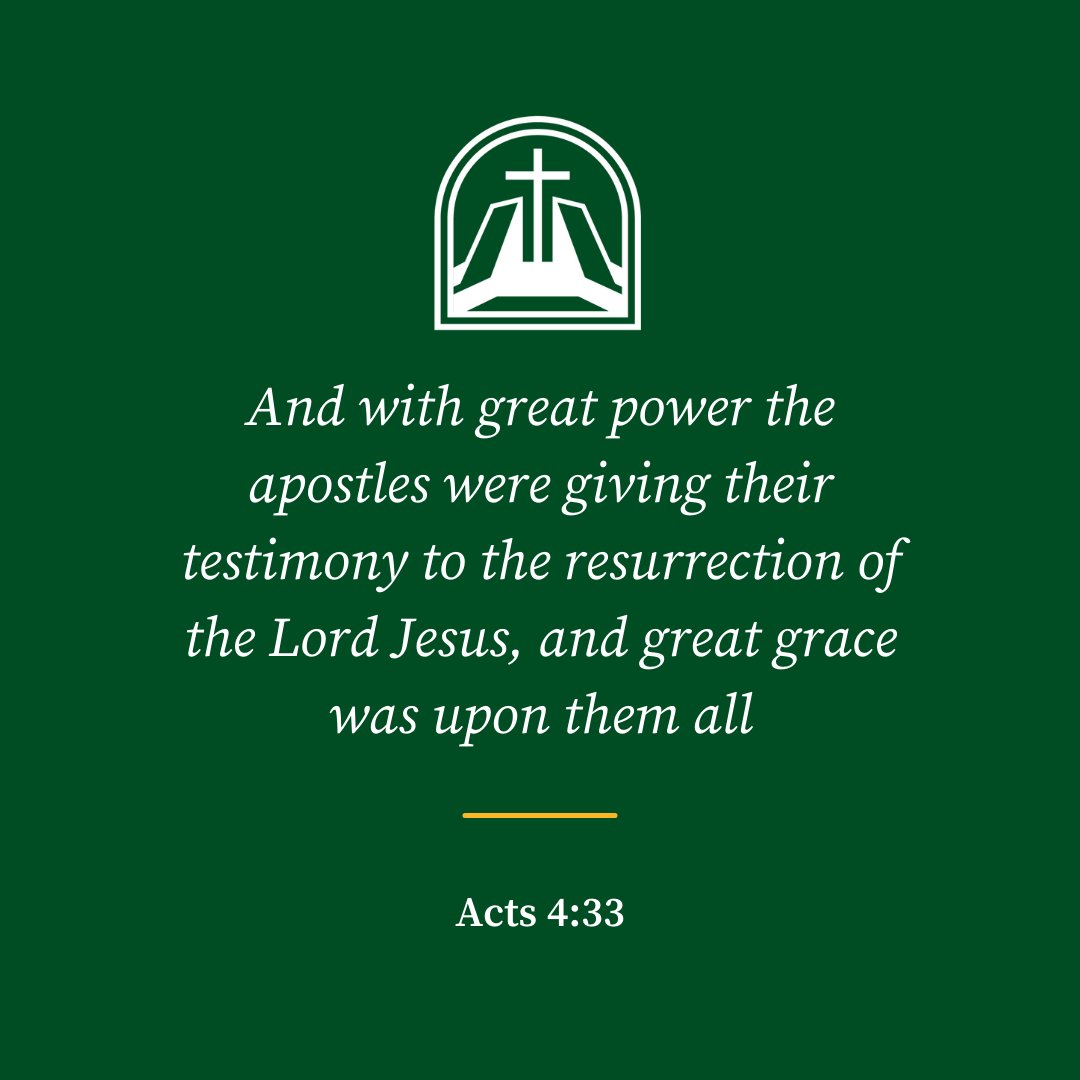 And with great power the apostles were giving their testimony to the resurrection of the Lord Jesus, and great grace was upon them all. (Acts 4:33)