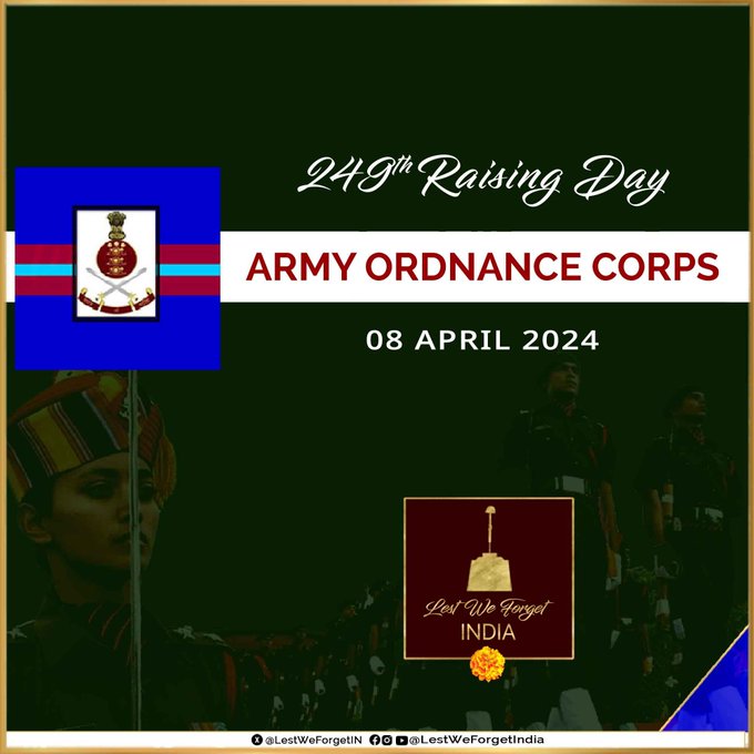 Saluting the valor & dedication of our #ArmyOrdnanceCorps on their 249th #RaisingDay. From शस्त्र से शक्ति to peacekeeping, their contributions are invaluable. #LestWeForgetIndia🇮🇳 #IndianBraves 
#IndianArmy 

#WrestleMania📷 #TeJran