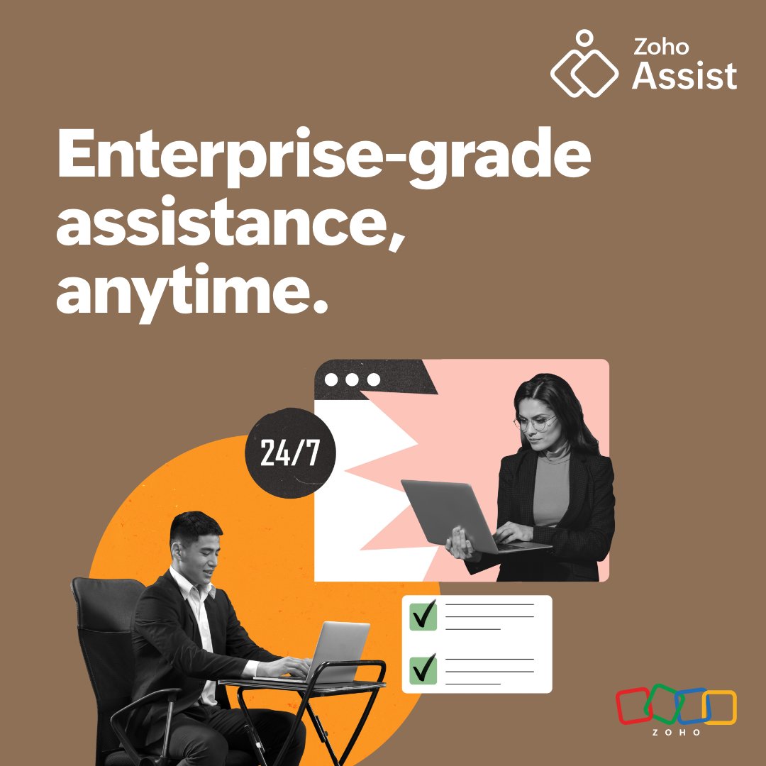 ZohoAssist's tweet photo. Zoho Assist: Your go-to solution for enterprise IT #support, offering seamless #integration, instant #deployment, and top-notch #security. 💻 🌍 🔐

🔗 https://t.co/jq3TR0KmFZ

#zohoassist #remotedesktopsoftware #remotesupport #zoho #unattendedaccess #enterprise https://t.co/RLOBHHlj0l