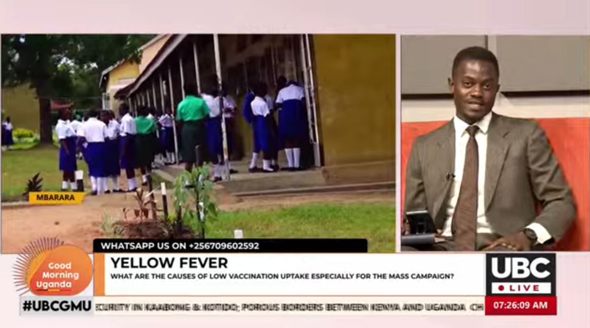 Authorities have reassured Ugandans that they need not worry about the yellow fever vaccine this time, as it was procured using taxpayer funds and not for free. This move aims to alleviate mistrust, often linked to free vaccination programs - @jorampaulssonko 

#UBCGMU