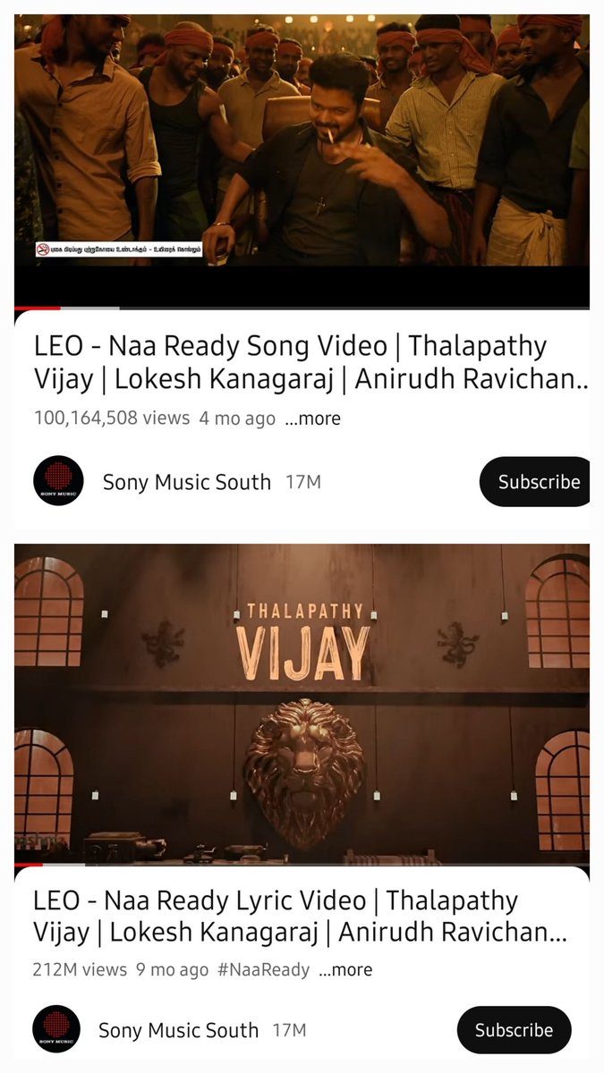 #NaaReady lyrical hits 212M views
#NaaReady video hits 100M views 

#TheGreatestOfAllTime .@actorvijay #ThalapathyVijay #தமிழகவெற்றிக்கழகம் #VijayinPolitics