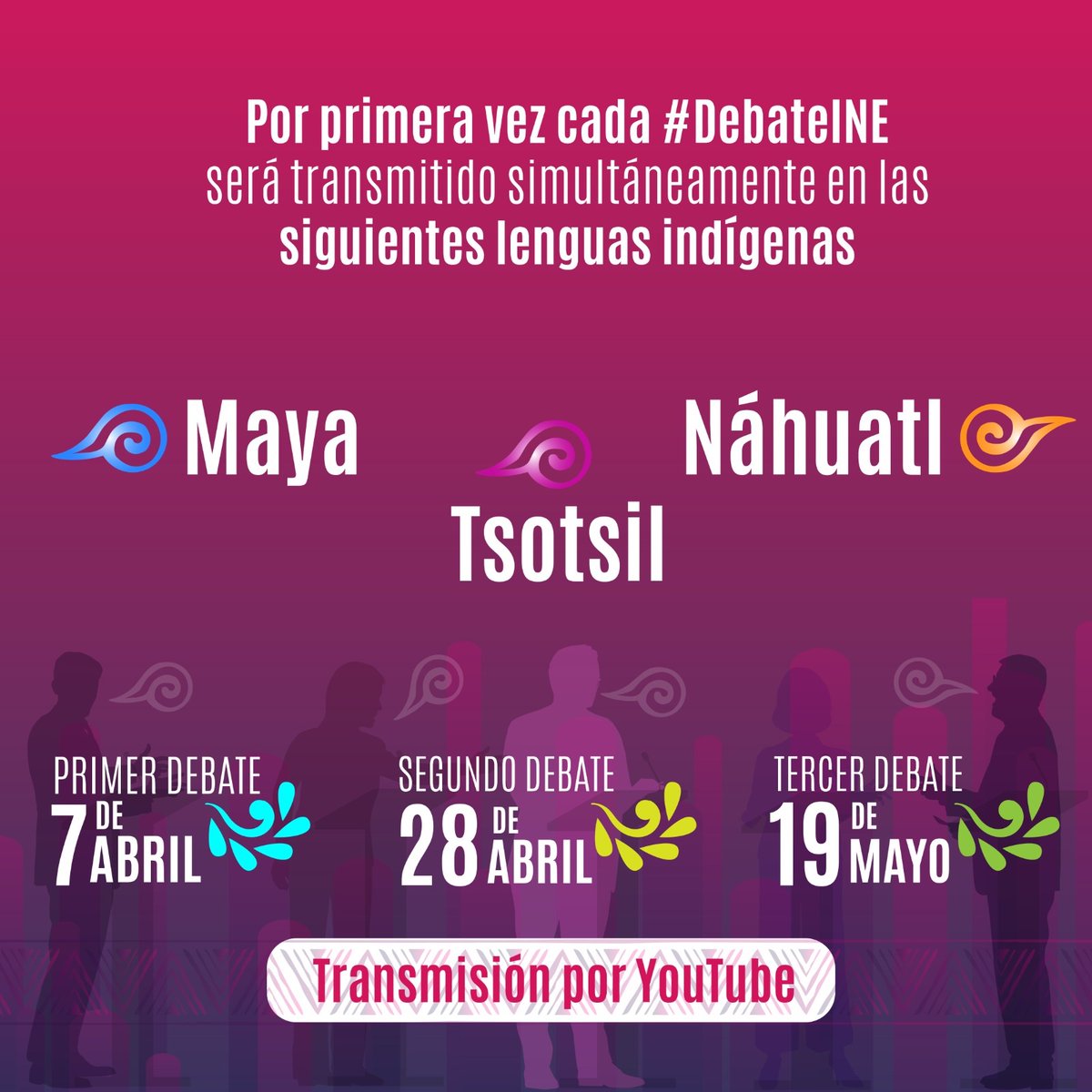 Abro hilo🧵 sobre el primer debate presidencial del 7 de abril, centrándome en la interpretación simultánea a tres lenguas indígenas #Tsotsil #Nahuatl y #Maya, como ejercicio de nuestros #Derechos Lingüísticos como #PueblosIndígenas